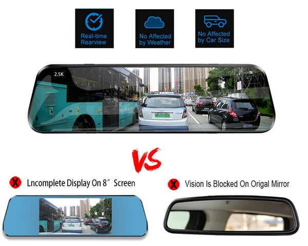EACE 2.5K Mirror Dash Cam For Car Touch Screen With GPS WiFi 1440P Parking DVR - stepyours.com