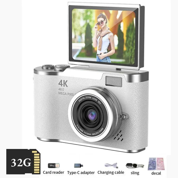 Amorus 1080P Selfie Camera With 180 Degree Flip Screen Beauty Filters 48MP - stepyours.com