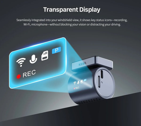 Kawa Mini 3 Pro 2K Car Dash Cam With WiFi App Voice Control Parking - stepyours.com