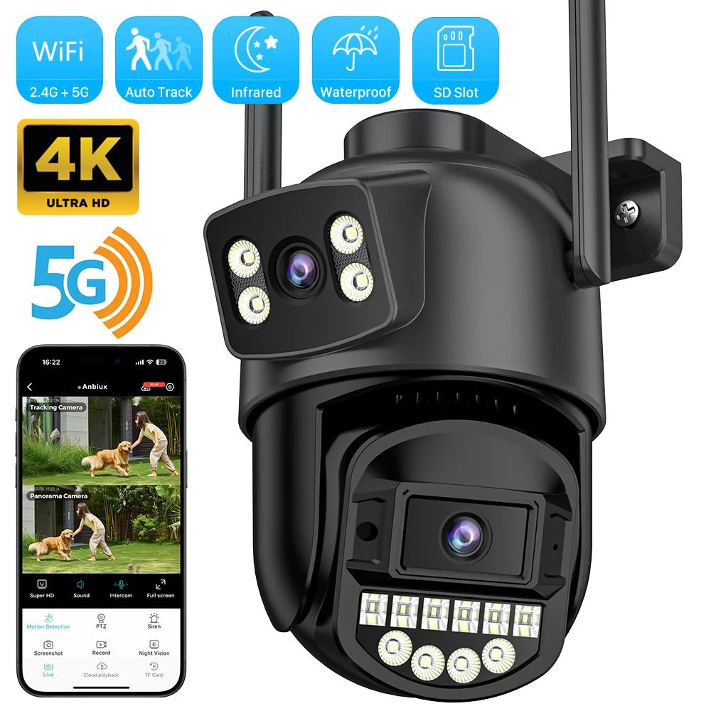 5K 10MP Dual - Lens WiFi PTZ Outdoor Camera - AI Auto Tracking - stepyours.com
