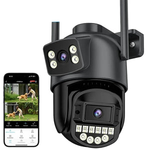 5K 10MP Dual - Lens WiFi PTZ Outdoor Camera - AI Auto Tracking - stepyours.com
