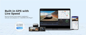 AZDOME M550 Pro 4K Dash Cam WiFi GPS Night Vision Parking Monitor Rear Camera - stepyours.com