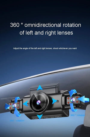 4K Quad Camera Hidden Dash Cam With App Night Vision Motion Detection Parking - stepyours.com