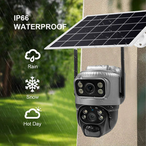 V380 Dual Lens 4G Solar PIR Camera Outdoor Security 8MP 4K IP Cam - stepyours.com