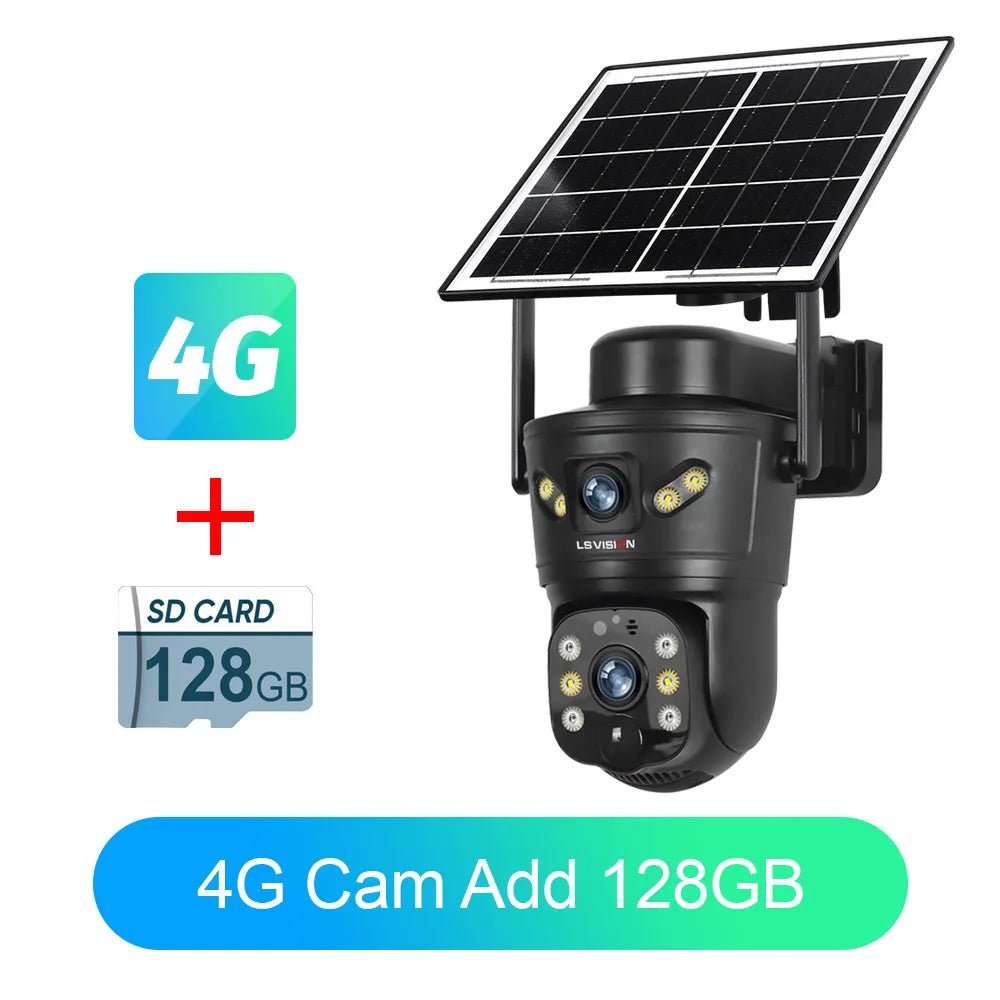 LS VISION 4G WiFi Outdoor Solar Camera - 8MP Dual Lens Night Vision Waterproof - stepyours.com