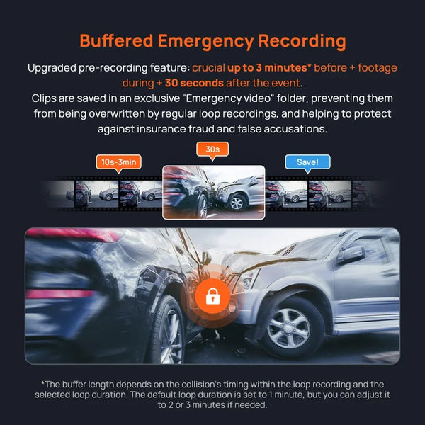70mai Dash Cam 4K A800SE Dual Channel 24H Parking HDR WiFi 6 Voice Control - stepyours.com