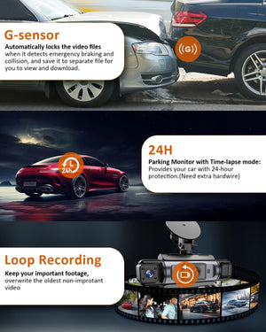 4 Channel WiFi Dash Cam 1080P Front Rear Left Right Night Vision Loop Recording - stepyours.com