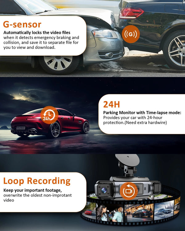 4 Channel WiFi Dash Cam 1080P Front Rear Left Right Night Vision Loop Recording - stepyours.com