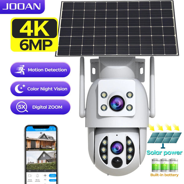 JOOAN S3 Solar Wireless Security Camera - Dual Lens 4K With PIR Hooks - stepyours.com