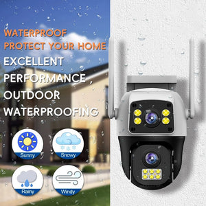 8MP 4G Dual Lens Outdoor Surveillance Camera - With PTZ And Dual Screen - stepyours.com