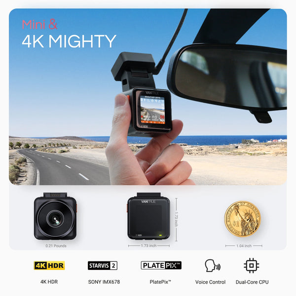 Vantrue E1 Pro 4K Mini Dash Cam Starvis Night Vision HDR WiFi GPS 1TB - stepyours.com