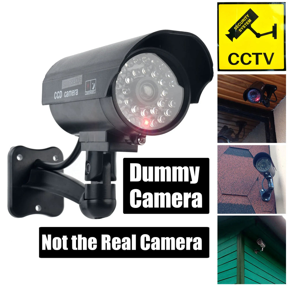Eleopard Fake Security Camera - Waterproof Dummy CCTV With Red LED Add Hooks - stepyours.com