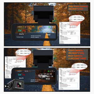 Acceo 4K Dash Cam With GPS WiFi Dual Lens Night Vision Front Rear - stepyours.com