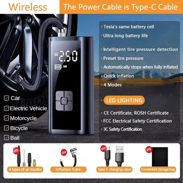 Portable LCD Car Tire Inflator — product view 7