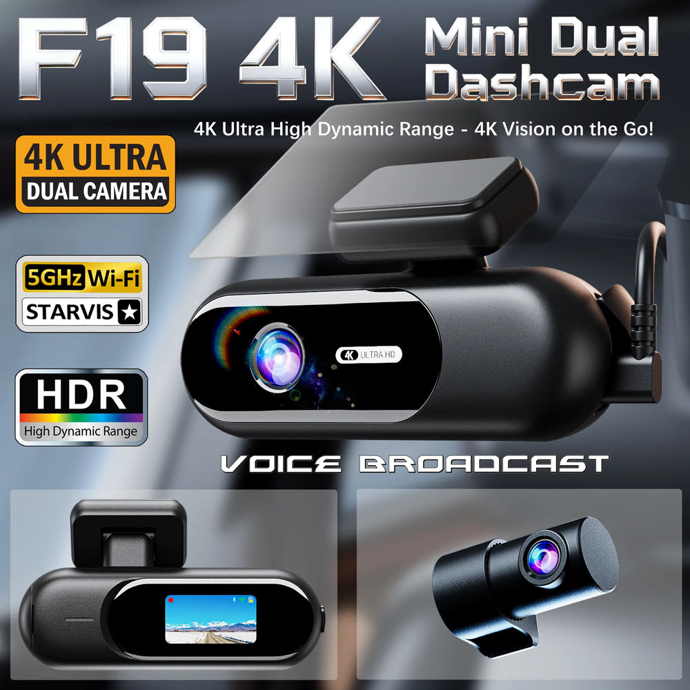 4K Front And Rear Dual Lens Dash Cam With HDR Night Vision WiFi Parking - stepyours.com