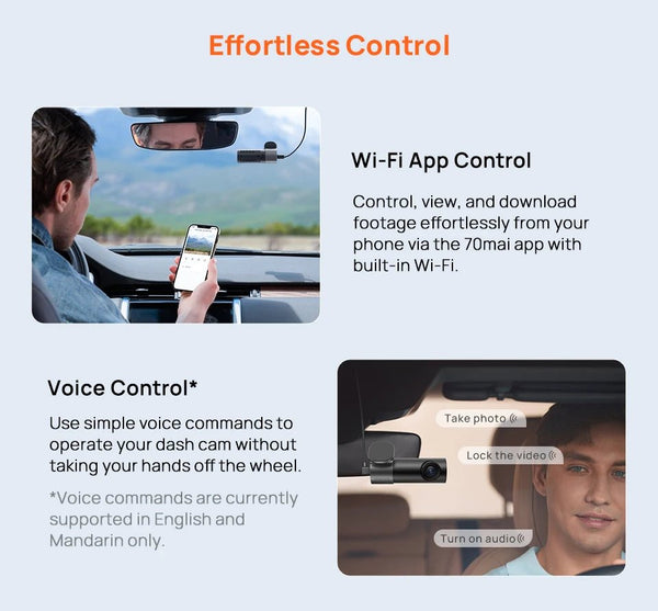 70mai M310 Plus Dash Cam 3K 1620P WDR Voice Control Car DVR Parking Monitor - stepyours.com
