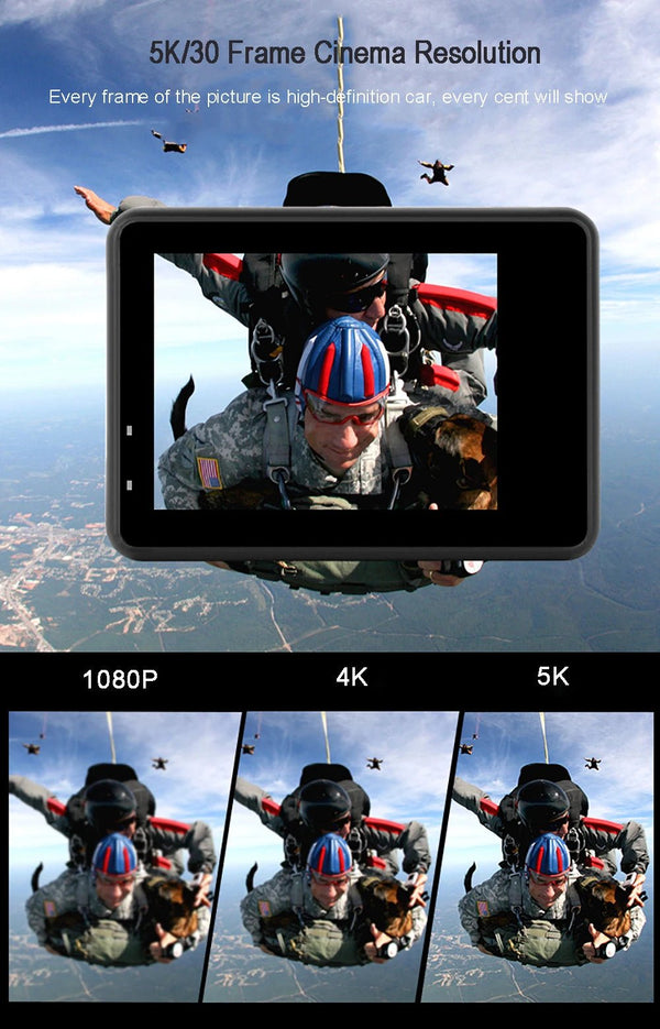 Adventure Ready Action Camera 5K 4K60FPS Dual IPS Touch LCD Waterproof 30M - stepyours.com