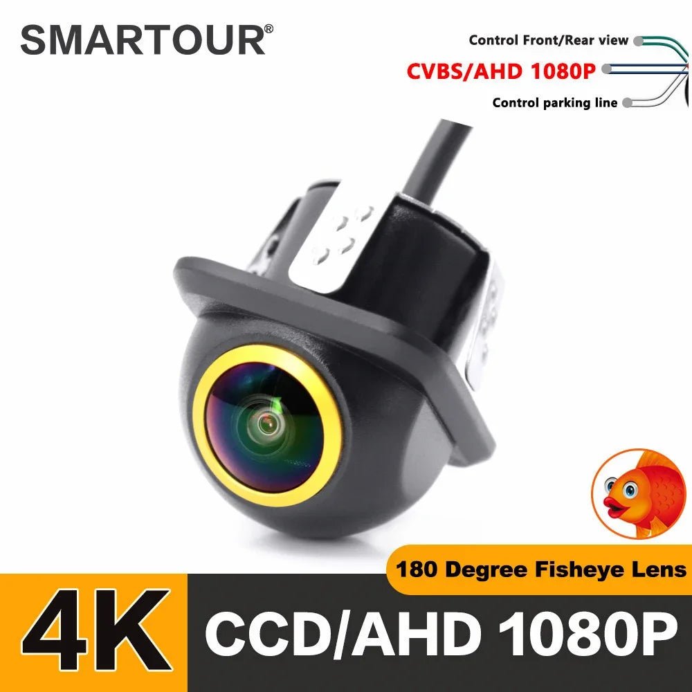 Smartour 4K Fisheye Car Rear View Camera 180 Degree Night Vision Parking Helper - stepyours.com