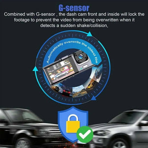 1080P Dual Dash Cam For Cars Front Inside IR Vision Loop Recording Wide Angle - stepyours.com