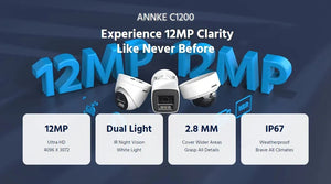 ANNKE 12MP IP67 Dual Light PoE Camera With Color Night Vision And Microphone - stepyours.com