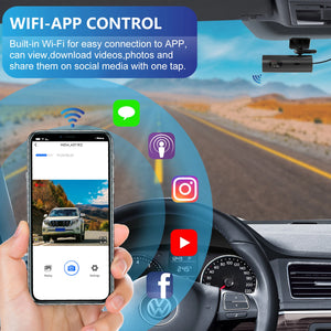 4K WiFi Dash Cam For Car Front Camera 24H Parking Monitor Black Box - stepyours.com