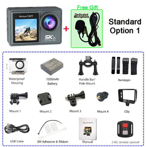 Adventure Ready Action Camera 5K 4K60FPS Dual IPS Touch LCD Waterproof 30M - stepyours.com