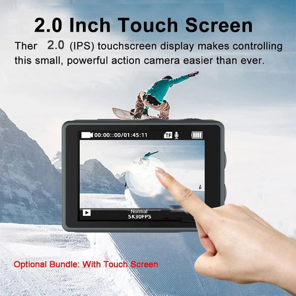 Adventure Ready Action Camera 5K 4K60FPS Dual IPS Touch LCD Waterproof 30M - stepyours.com