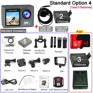 HUAFANT M4R Action Camera 5K 4K60FPS Waterproof 30m IPS Touch LCD 5X Zoom - stepyours.com