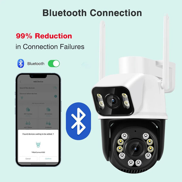 ASECAM 12MP 6K WiFi Outdoor Camera - AI Tracking, 8X Zoom, Dual Screen - stepyours.com