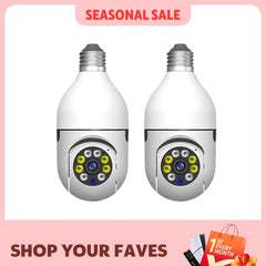Ease Life App Light Bulb Security Cameras 2 Pack 5GHz WiFi 360 Degree E27 Socket - stepyours.com