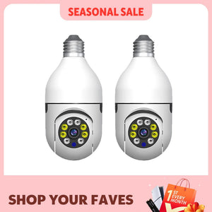 Ease Life App Light Bulb Security Cameras 2 Pack 5GHz WiFi 360 Degree E27 Socket - stepyours.com