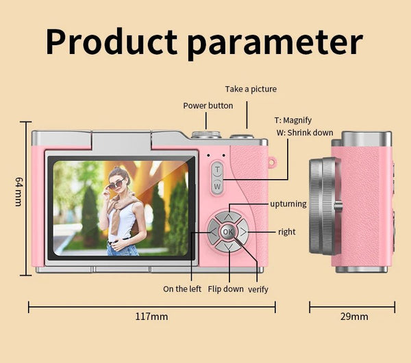 4K 48MP Digital Camera Camcorder For Kids Beginners With 2.4 Inch Screen - stepyours.com