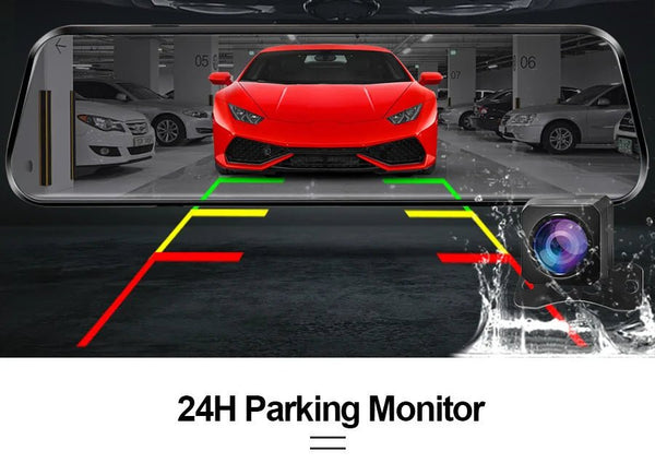 10 Inch Car DVR Touch Screen Dual 1080P Front And Rear Rearview Mirror Camera - stepyours.com