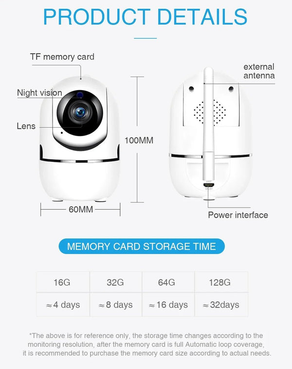 YCC365 Plus IP Camera Wireless Auto Tracking Night Vision 3MP Indoor Security - stepyours.com