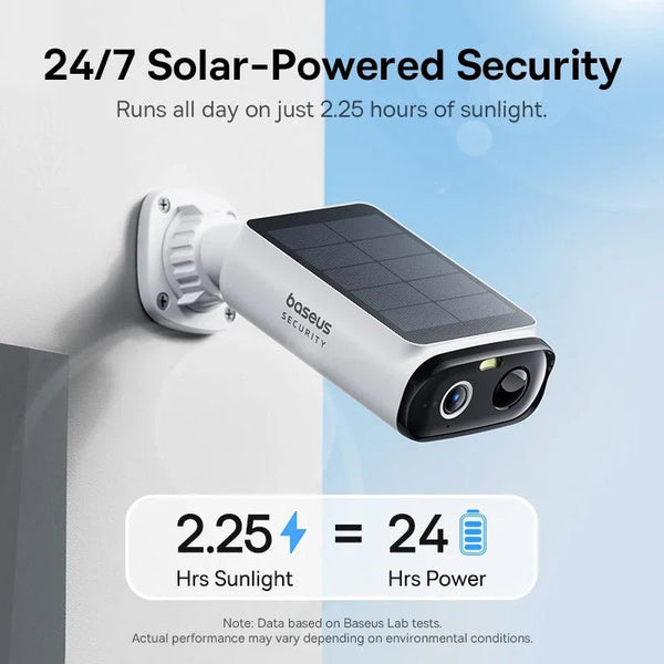 Baseus S1 Lite Solar Security Camera - 2K Wireless Outdoor With 135 Degree FOV - stepyours.com