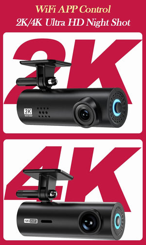 4K WiFi Dash Cam For Car Front Camera 24H Parking Monitor Black Box - stepyours.com