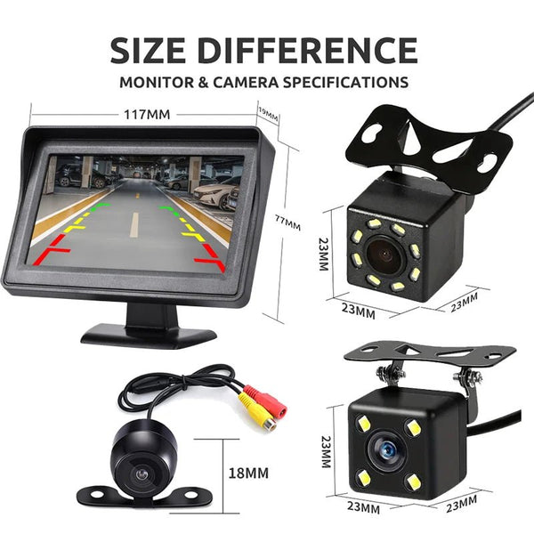 Four Point Three Inch Rear View Monitor For Car Parking Reversing Camera System - stepyours.com