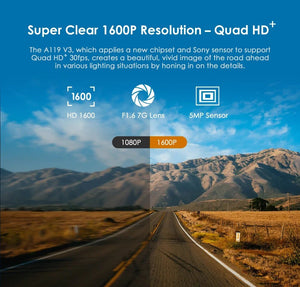 VIOFO A119 V3 2K Car Dash Camera With Parking Mode G Sensor Rota Lens - stepyours.com