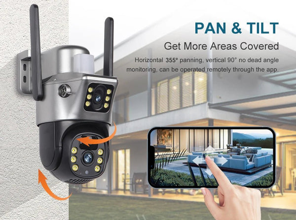 V380 Pro Solar Camera - Dual Lenses 8MP 4K 4G WiFi Night Vision - stepyours.com