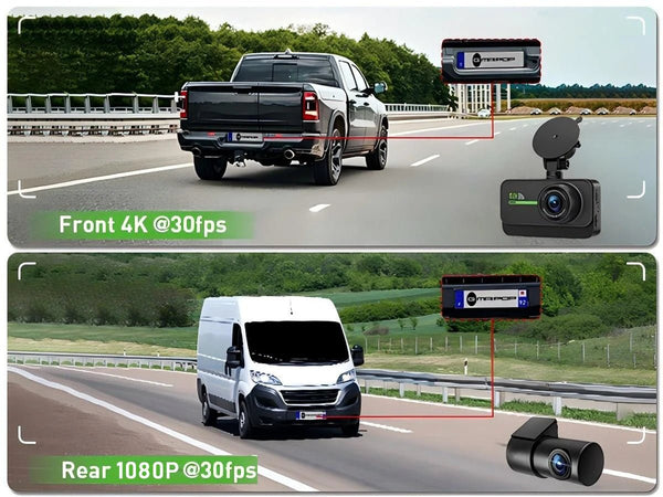 4K Dash Cam for Cars Front and Rear with WiFi GPS 24H Parking Mode - stepyours.com