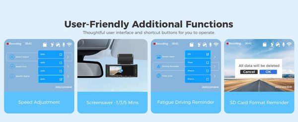 AZDOME M550 Pro 4K Dash Cam WiFi GPS Night Vision Parking Monitor Rear Camera - stepyours.com