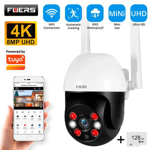 Fuers 8MP 4K Outdoor IP Camera - Auto Tracking And AI Human Detection Tuya Smart - stepyours.com