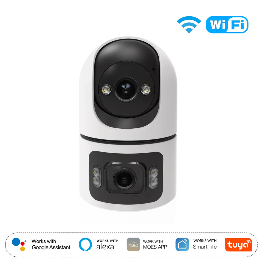 Moes Tuya WiFi Indoor Smart Camera 4MP Dual Lens Night Vision Two Way Audio - stepyours.com