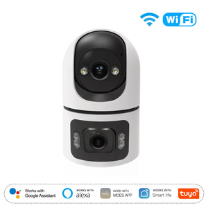 Moes Tuya WiFi Indoor Smart Camera 4MP Dual Lens Night Vision Two Way Audio - stepyours.com