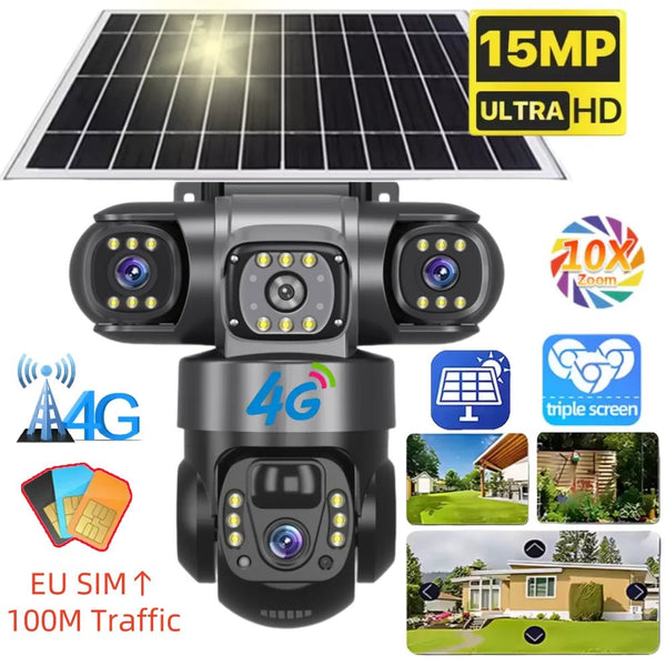 Solar Powered 4G Outdoor Security Camera With PIR Human Detection Night Vision - stepyours.com