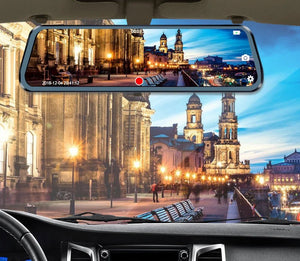 10 Inch 1080P Night Vision Car Dash Cam With Touch Screen And Rear View Mirror - stepyours.com