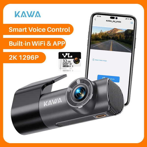 KAWA D5 2K Dash Cam For Car DVR With WiFi Voice Control WDR - stepyours.com