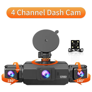 4 Channel 360 Dash Cam With 1080P Front Left Right Rear 24H Parking - stepyours.com