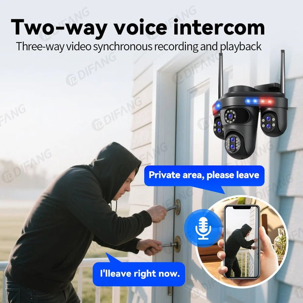 Difang 5MP WiFi IP Camera Outdoor PTZ 10x Zoom Auto Tracking CCTV - stepyours.com