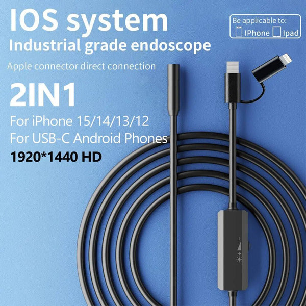 5.5 To 8mm Endoscope For Android And iPhone Real Time Boroscope Tight Spaces - stepyours.com